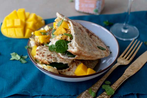 Indiaas naambrood met vis en een eiersalade online diëtist