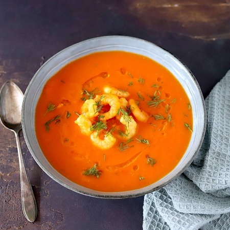 tomatensoep met komijn en knoflookgarnalen online diëtist