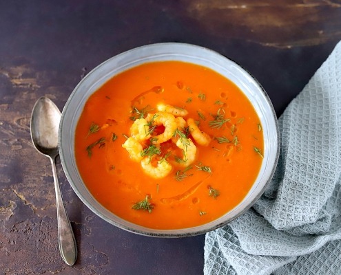 tomatensoep met komijn en knoflookgarnalen online diëtist