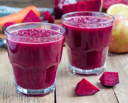 Smoothie van rood fruit, appel en gember online diëtist